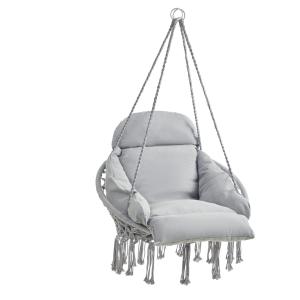 Silla colgante de altura 113 cm de color gris paloma