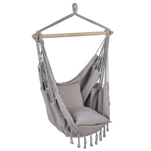 Silla colgante gris claro algodón