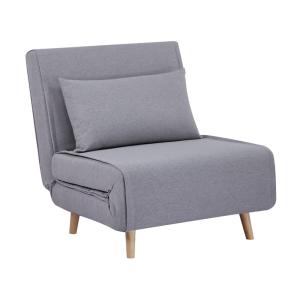 Silla convertible en cama tela base madera, gris