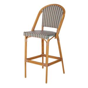 Silla de bar profesional de exterior de aluminio efecto bam…