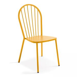 Silla de bistró de metal amarillo