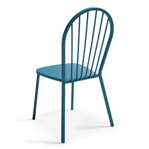 Silla de bistró de metal azul pacífico