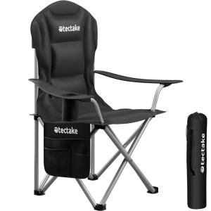 Silla de camping acolchada, plegable con portavasos y bolsa…