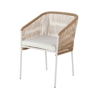 Silla de comedor para jardín de resina reciclada efecto rat…
