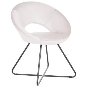 Silla de comedor terciopelo blanco crema