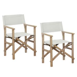 Silla de director plegable en madera de acacia color crudo