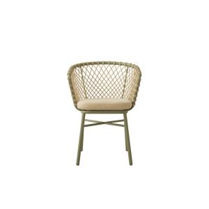 Silla de exterior beige 57.5x60x75.5