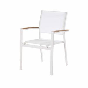 Silla de exterior de aluminio blanco y textilénio
