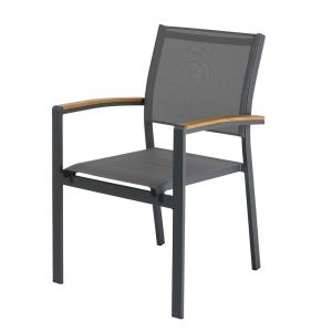 Silla de exterior de aluminio gris antracita