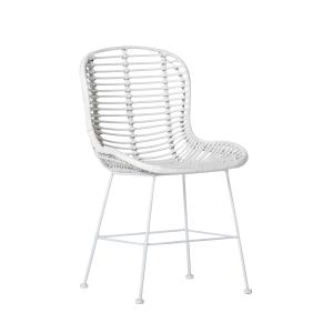 Silla de exterior de fibra natural blanco 47x86 cm