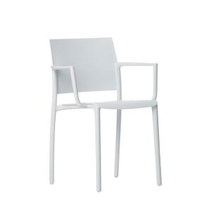 Silla de exterior de polipropileno blanco 56x80 cm
