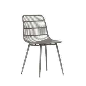 Silla de exterior de polipropileno gris 46x84 cm