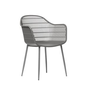Silla de exterior de polipropileno gris 62x85 cm