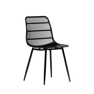 Silla de exterior de polipropileno negro 46x85 cm