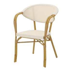 Silla de exterior niza - blanco,natural - 83x57x56