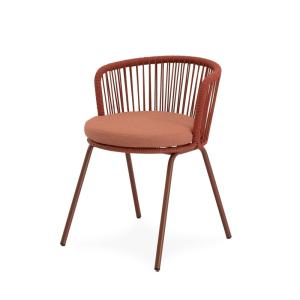 Silla de exterior terracota con cojin