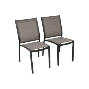 Silla de jardín apilable de aluminio, set de 2, antracita