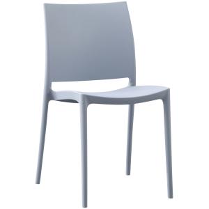 Silla de jardín apilable en plástico gris claro