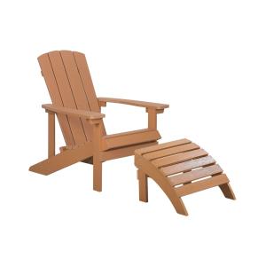 Silla de jardín con reposapiés marrón
