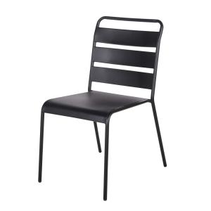 Silla de jardín de acero negro
