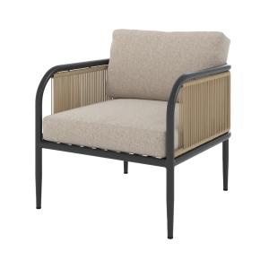 Silla de jardín de acero y tela beige
