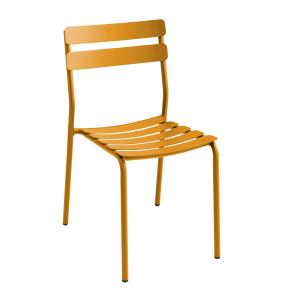 Silla de jardín de aluminio amarillo mostaza