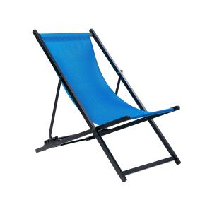 Silla de jardín de metal azul negro