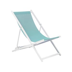 Silla de jardín de metal azul turquesa blanco