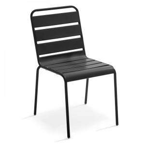 Silla de jardín de metal gris antracita