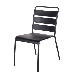 Silla de jardín de metal negro