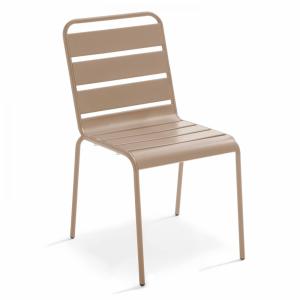 Silla de jardín de metal topo
