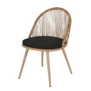 Silla de jardín de resina reciclada trenzada color natural…