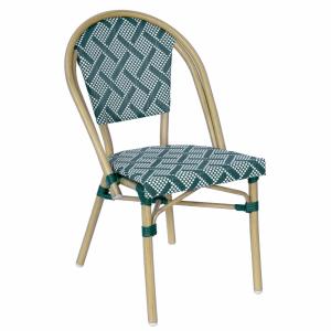 Silla de jardín estilo bistró parisino en aluminio azul
