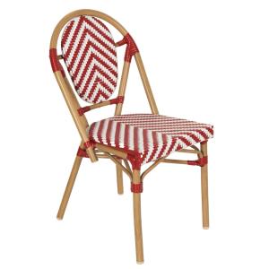 Silla de jardín estilo bistró parisino en aluminio y ratán…
