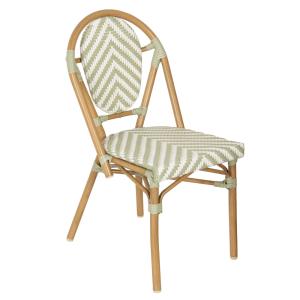 Silla de jardín estilo bistró parisino en aluminio y ratán…