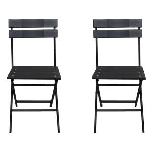 Silla de jardín plástico negro 45 x 40 x 79 cm