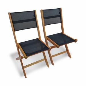 Silla de jardín plegable de madera de eucalipto, set de 2,…