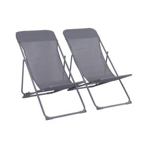 Silla de jardín plegable, set de 2, antracita