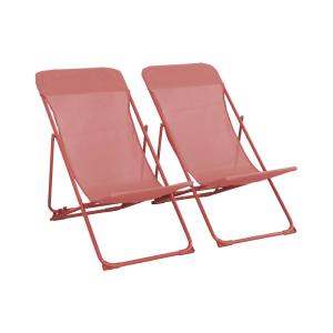 Silla de jardín plegable, set de 2, terracota