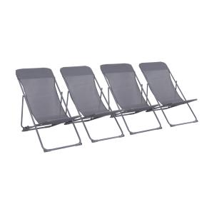 Silla de jardín plegable, set de 4, antracita