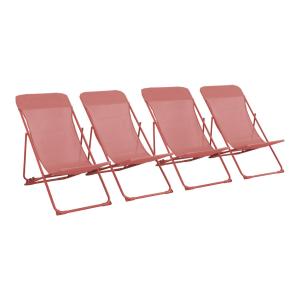 Silla de jardín plegable, set de 4, terracotta