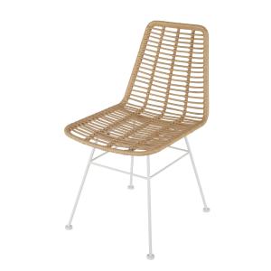 Silla de jardín profesional de resina y metal blanco