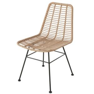 Silla de jardín profesional de resina y metal negro