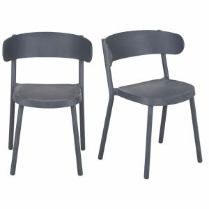 Silla de jardín profesional gris antracita (x2)