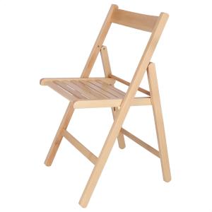 Silla de madera de haya beige 43x47x79 cm