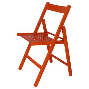 Silla de madera de haya naranja 43x47x79 cm