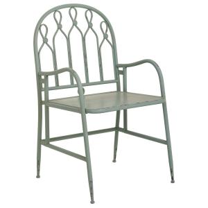 Silla de metal verde 55x56x96