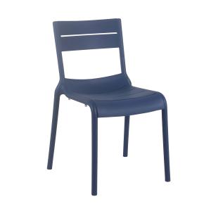 Silla de patio de plástico azul pacífico