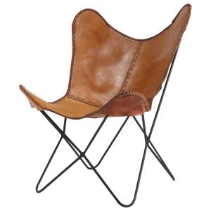Silla de piel color camel