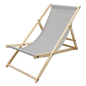 Silla de playa gris claro madera pino tejido oxford carga h…
